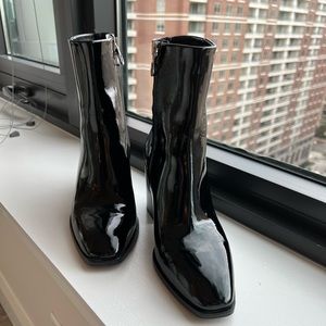 Aeyde Patent Leather Leandra Boot in Black